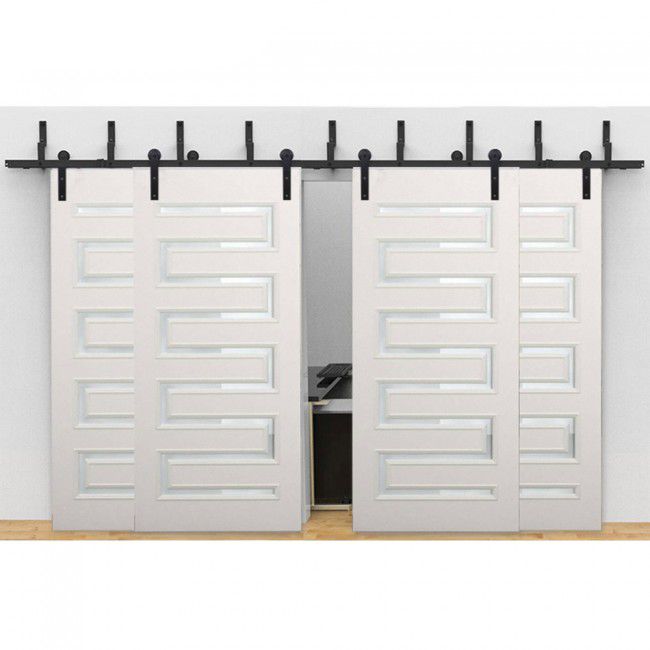 2019 Bypass Straight Sliding Barn Door Hardware 2019 Bypass Straight Sliding Barn Door Hardware Double Track Kit Modern Basic From Att