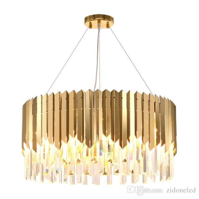 Luxury Modern Round Crystal Chandelier For Dining Room Rectangle Luxury Modern Round Crystal Chandelier For Dining Room Rectangle Gold Home Lamp Kitchen Island Led Res De Cristal Black