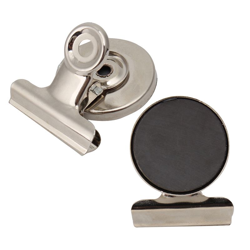 3cm Round Shape Metal Fridge Clip Silver Tone Refrigerator Wall Memo Note