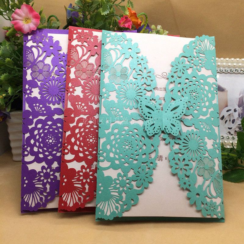 butterfly wedding invitation cards
