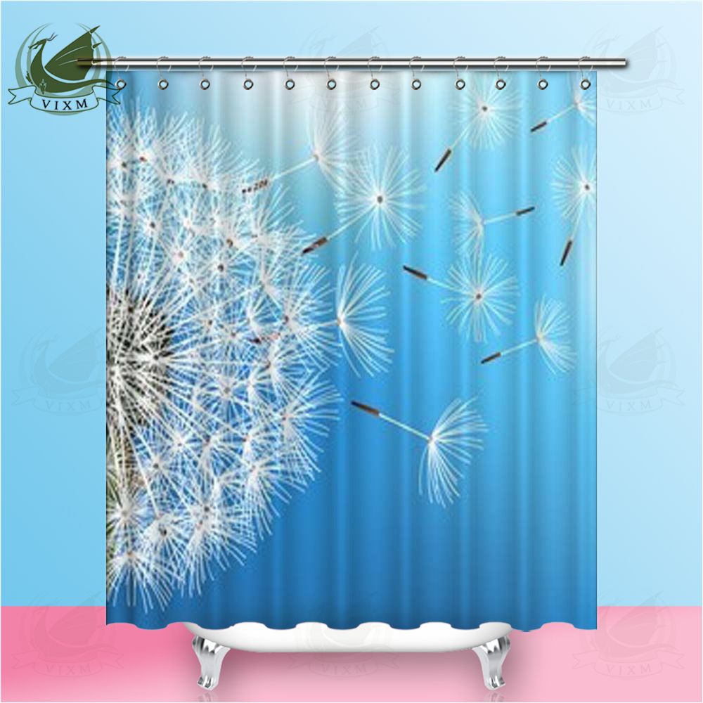 2019 Vixm Home Ing Dandelion Seeds Fabric Shower Curtain Trendy 2019 Vixm Home Ing Dandelion Seeds Fabric Shower Curtain Trendy Natural Blue Bath For Bathroom With Hook Rings 72 X From Bestory