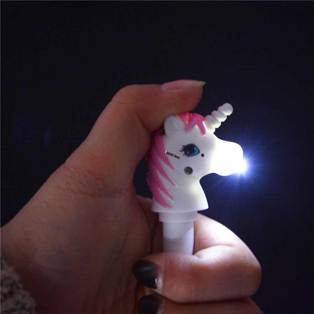 Pink Blue Unicorn Ballpoint Pen Glitter Soft Lovely Stationery