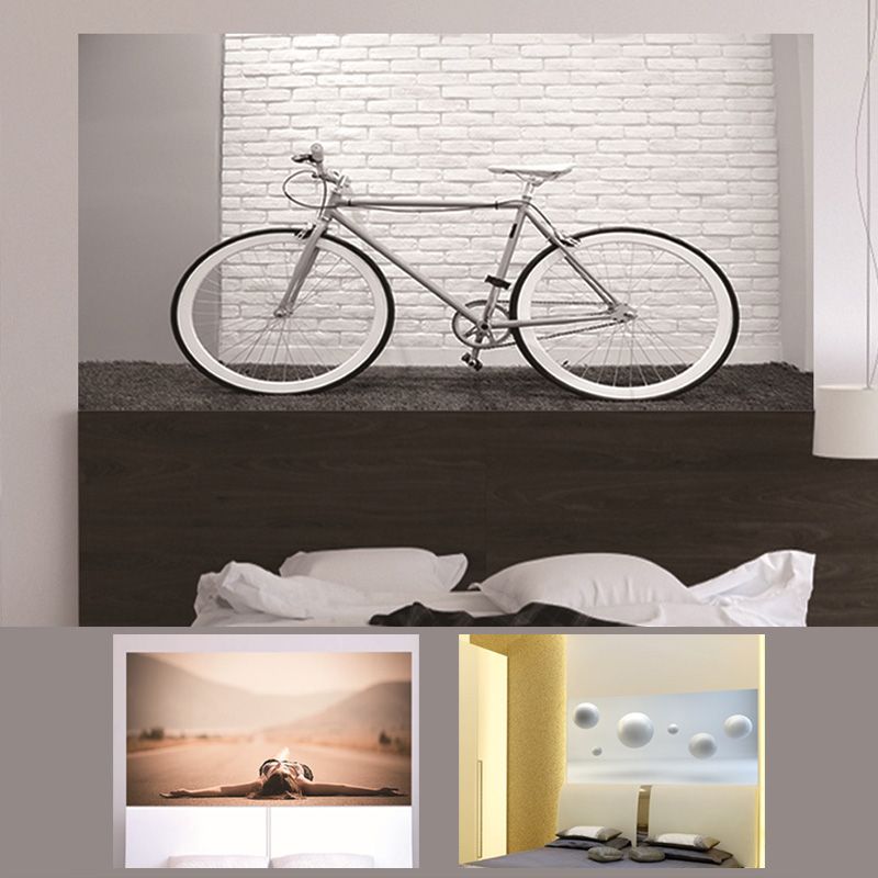 3d headboard sticker floating ball bike road girl bedroom sofa