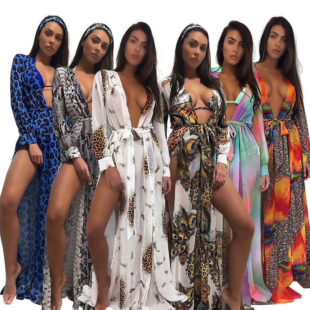Amazon Color Border Cross Mujer Vestido Ebay Hot Estampado Style Bikini De Gasa Leopardo Blusa hQtdxsrC