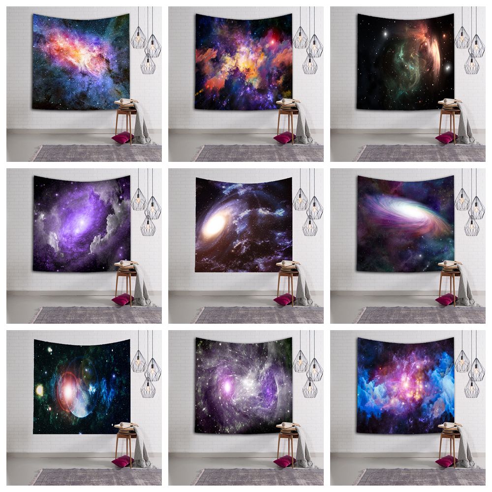 Galaxy Wall Blanket Tapestry Stars Hanging Tapestries Beds Cloth Mat Beach Towel Washable 3d Digital Printed Shawl Aa8