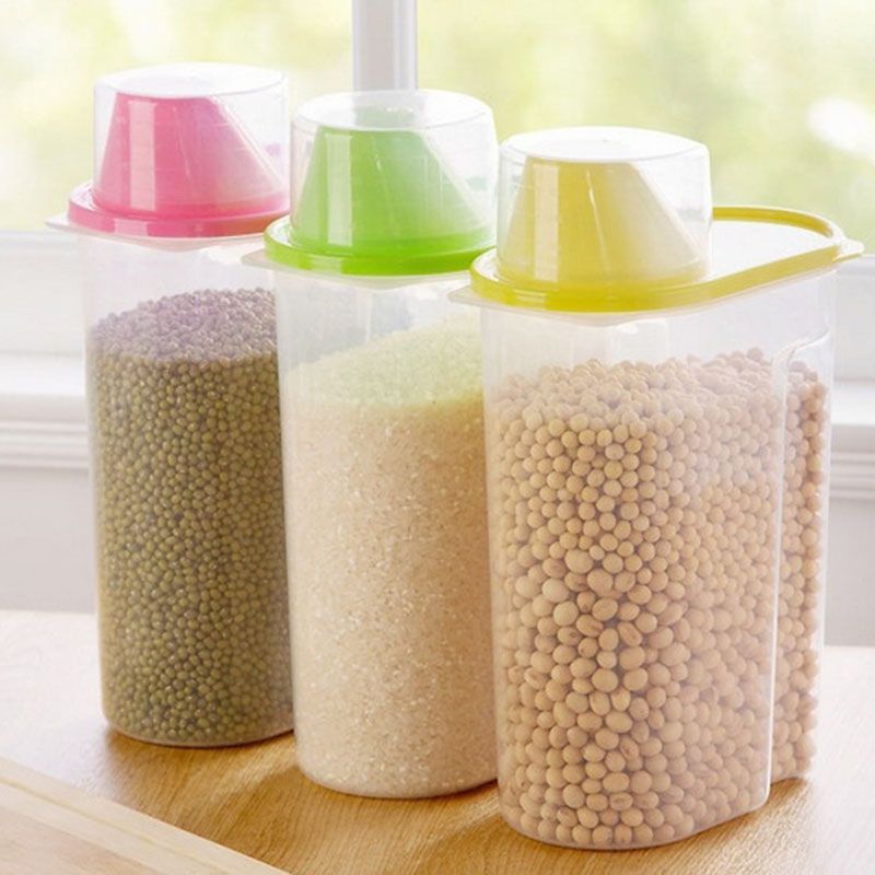 2 5l Transpa Plastic Storage Box Dry Dried Clear Cereal Container Kitchen