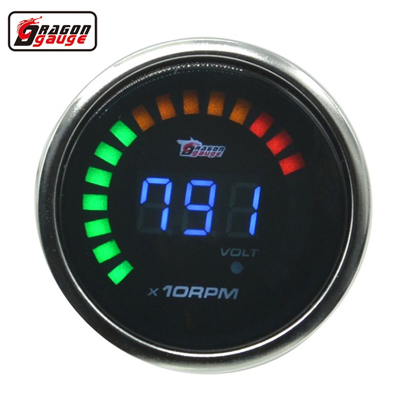 2020 Dragon Gauge 52mm2 Inch White Shell Auto Car Digital Smoked RPM