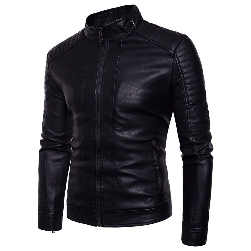 Leather Jacket Men Soft Sheepskin Business Casual Coats New Spring Autumn Fashion Male Motorcycle Biker Faux Jackets 3xl
