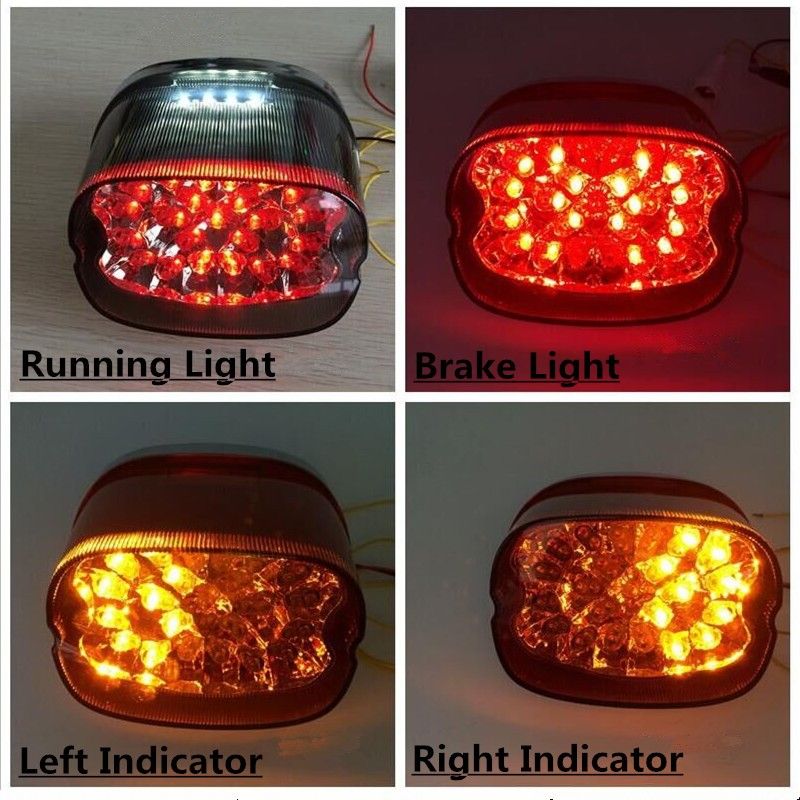 Motorcycle Tail Lights 45 LED Brake Turn Signal Taillight Tial Light