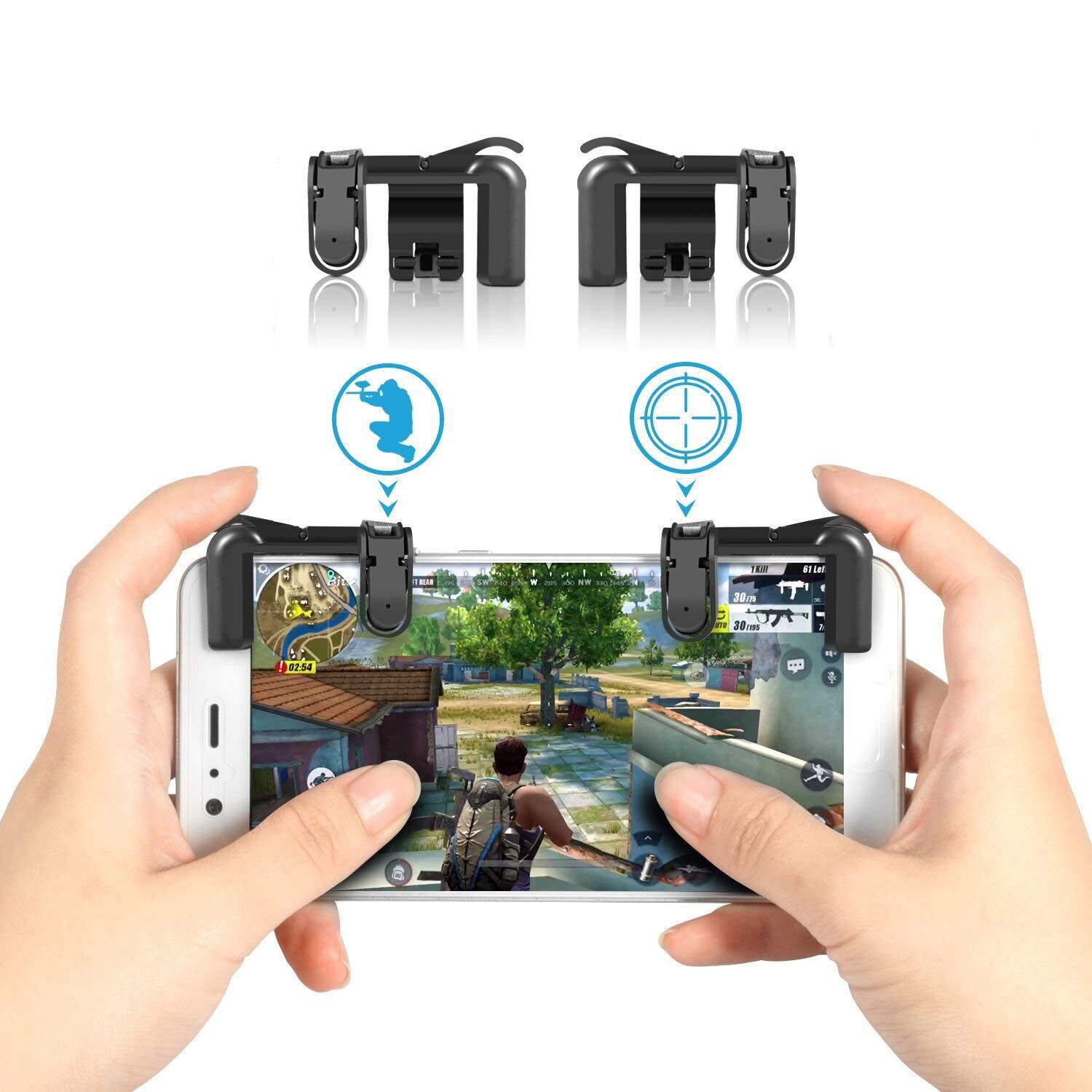 Mobile Game Controller Sensitive Shoot And Aim Triggers For Pubg - mobile game controller sensitive shoot and aim triggers for pubg knives out rules of survival fortnite mobile game trigger joystick