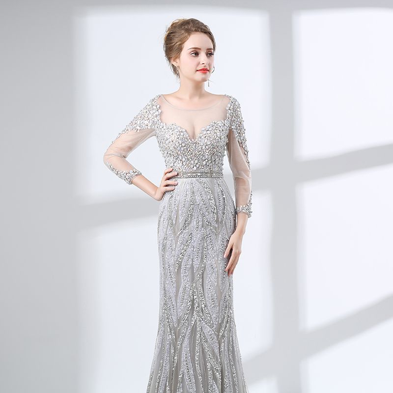 silver long gown