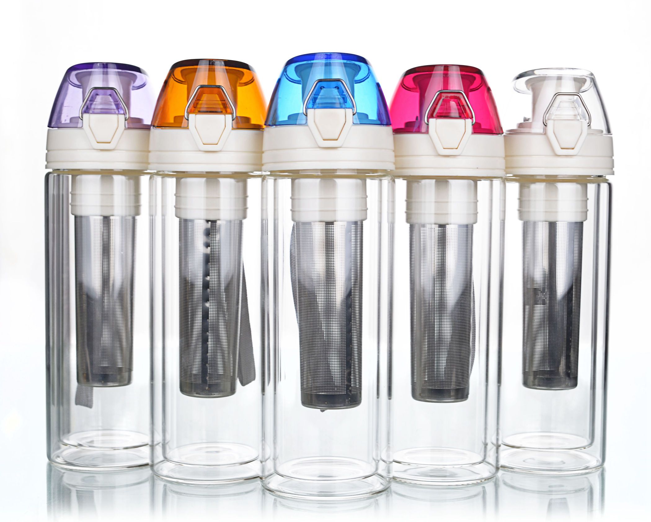 Multi Colored Handmade Heat Resistant Double Wall Glass Tea Tumbler W