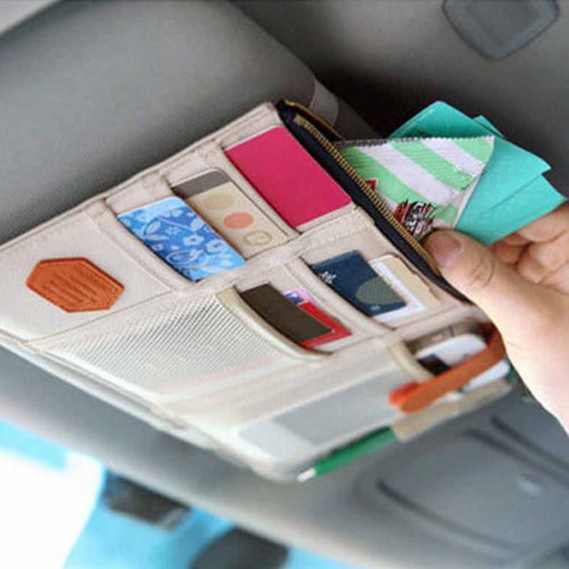 Multi Function Sun Visor Car Storage Holder Vehicle Pocket Organizer