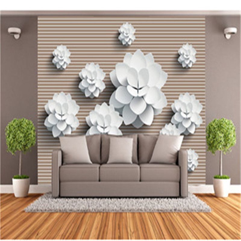 3D fondos de pantalla personalizados estilo chino mural flores foto papeles de pared raya fondo murales para sala de estar decoración del hogar