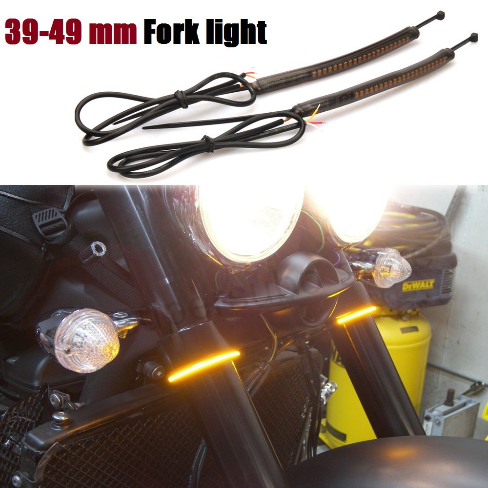 Wholesale Motorcycle LED Light Fork 39mm 49mm Fork Turn Signal Harley