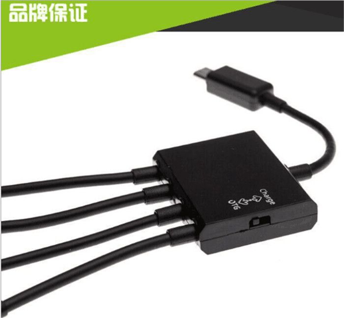 5pack4in1 Micro Usb Otg Hub Extension Adapter Charging Cable For