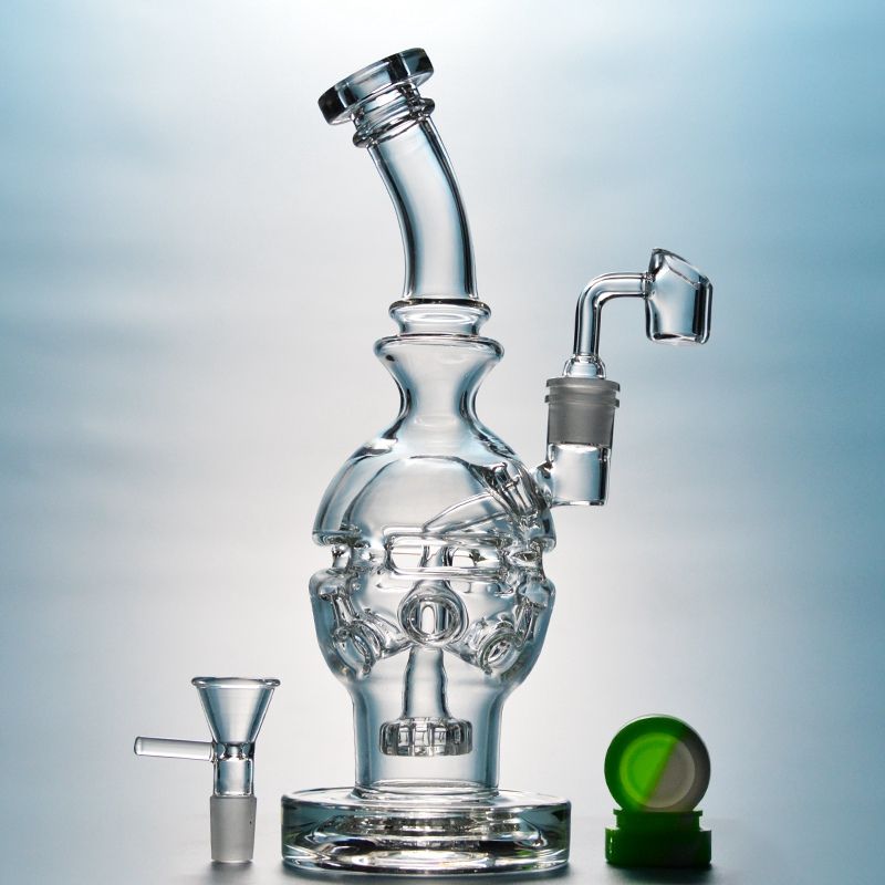 Fab Egg Dab Rig Swiss Perc Glass Bong Showerhead Perc Recycler Bongs 14mm Joint Water Pipe Small