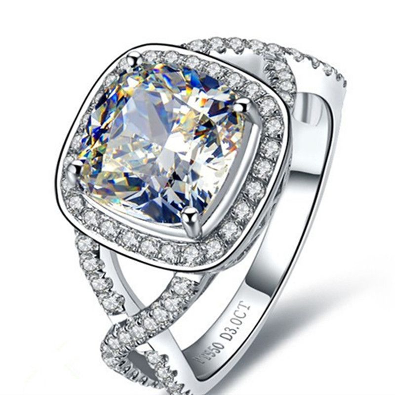 TOPAZE BLEUE 18K Platine Plaqué Argent Sterling 925 Bague De Fiançailles Pour Femmes