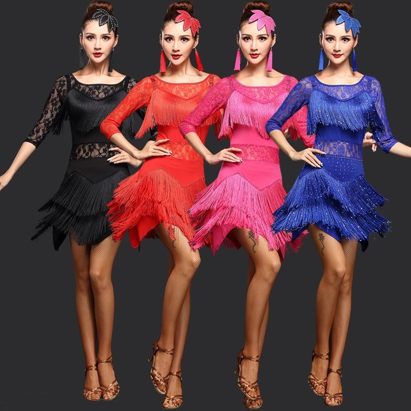 Costume Da Ballo Donna Vestiti Con Paillettes Costume Con Maniche Con  Frange Salsa Con Paillettes Abiti Da Ballo Latino Abiti Da Ballo 2 Stile Da  25,53 € | DHgate Italy