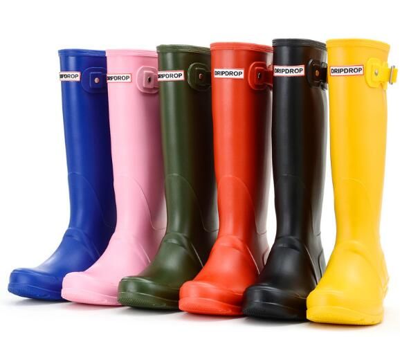 Download 2019 Women RAINBOOTS Fashion Knee High Tall Rain Boots ...