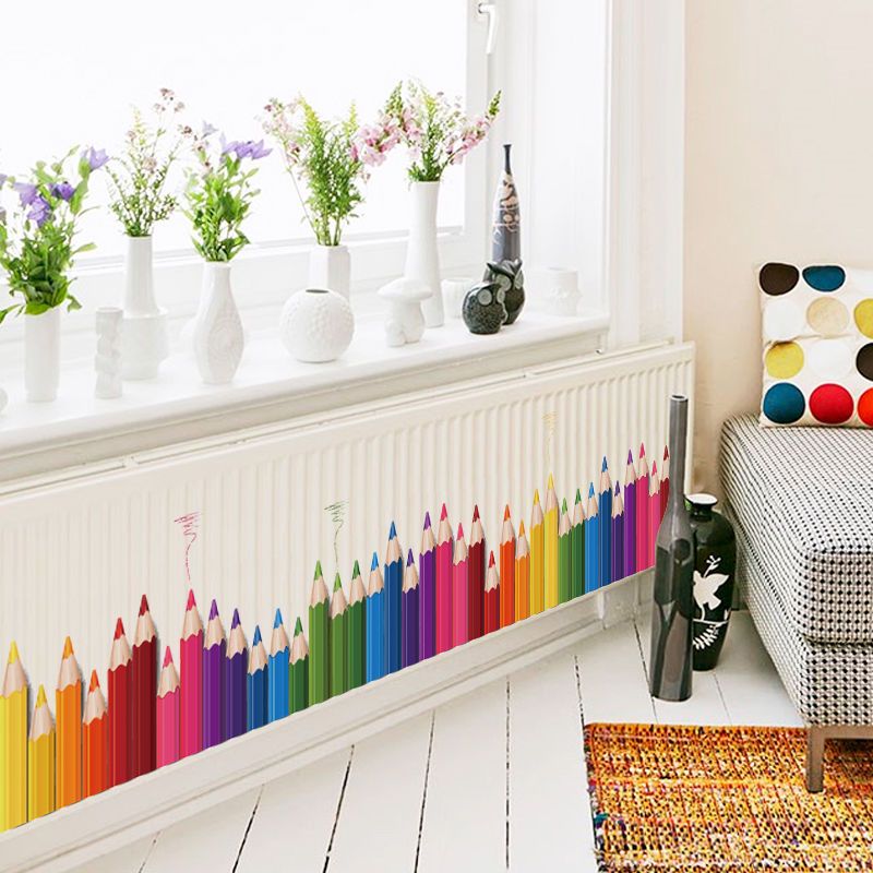 Removable Diy Mural Pencil Back To School E Wall Sticker Kids Room Decor Colorful Words Art Decal Waterproof Durable