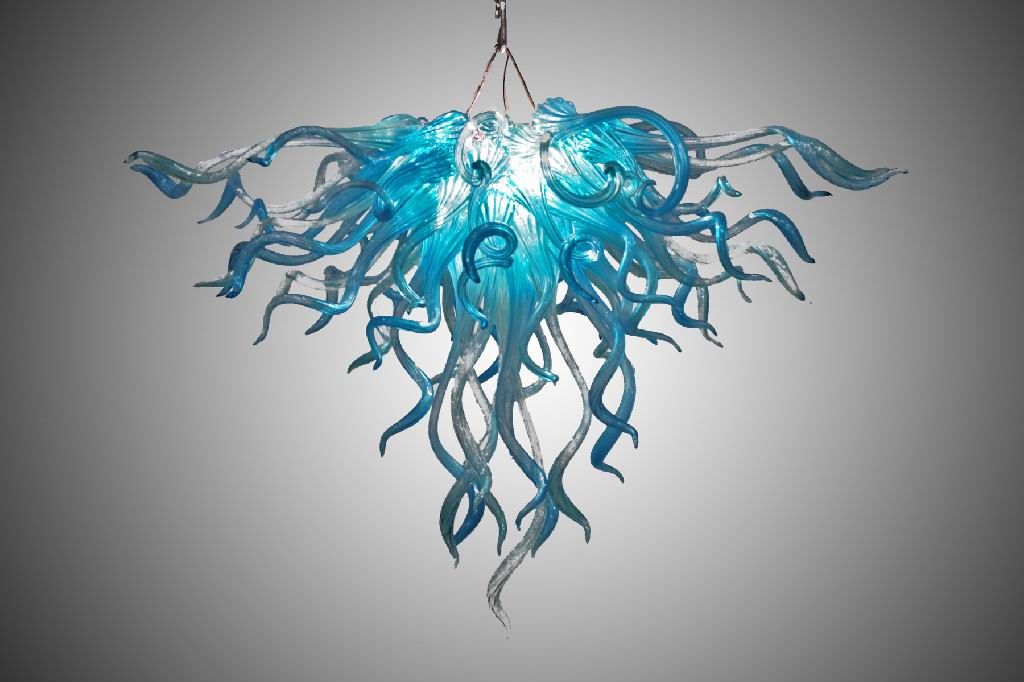 Antique Industrial Glass Pendant Light In Aqua Color For Home Restaurant Decoration Chihuly Led Blown Crystal Chandelier Lamps