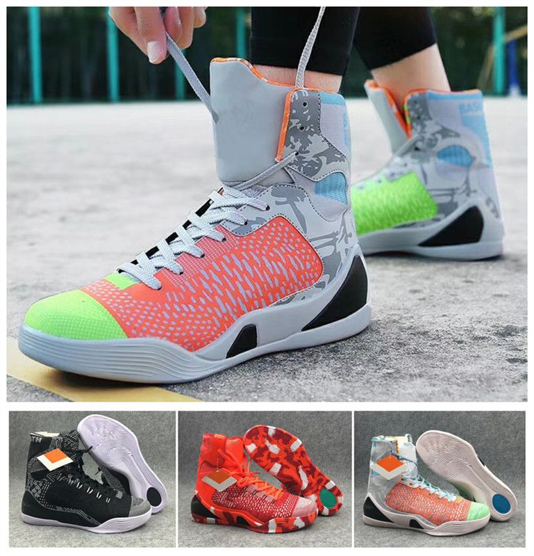 2018 kobe 9 elite basketball shoes mens black month weaving high top 2018 kobe 9 elite basketball shoes mens black month weaving high top basketball shoes kb 9 knit trainers sneakers boots shoes size 40 46 shoes sports sports