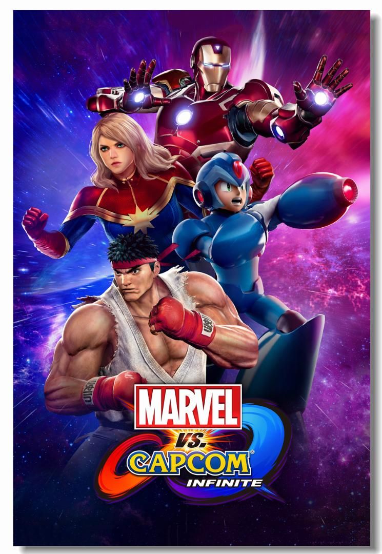 Custom Canvas Wall Decal Game Capcom Vs Captain Marvel Poster Iron
