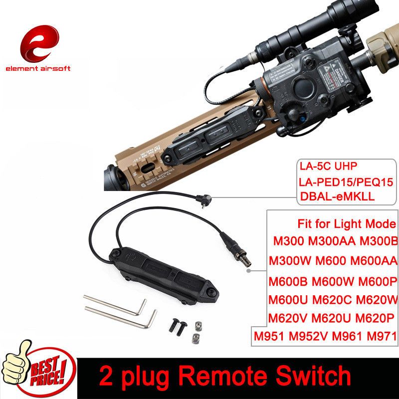 Airsoft Tactical can strobe Augmented Pressure Switch Double Switch For PEQ-15 
