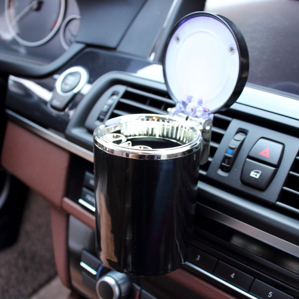 2021 Car Ashtray Unique Blue Led Light Ashtray For Car Vehicle Auto Travel Cigarette Ash Holder