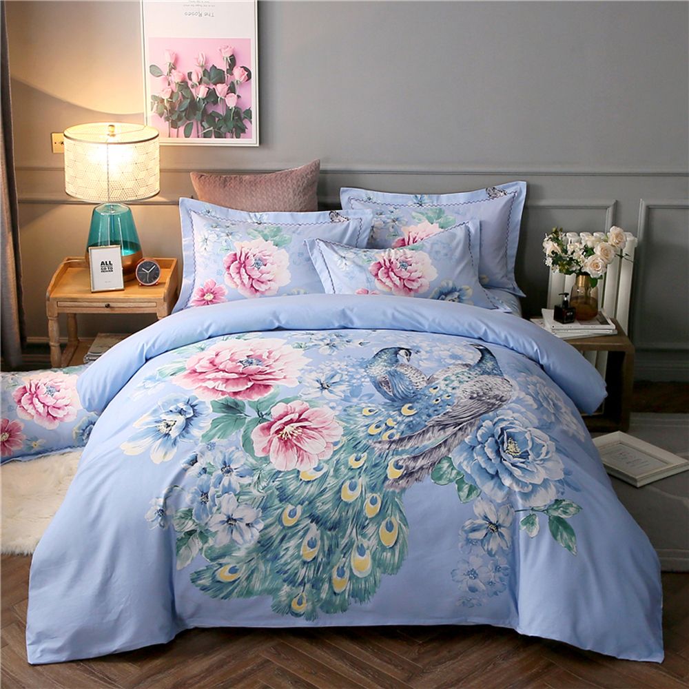 peacock blue bedding
