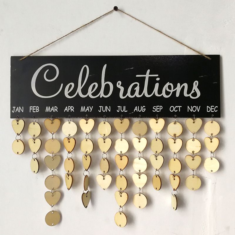 wooden celebrations birthday calendar