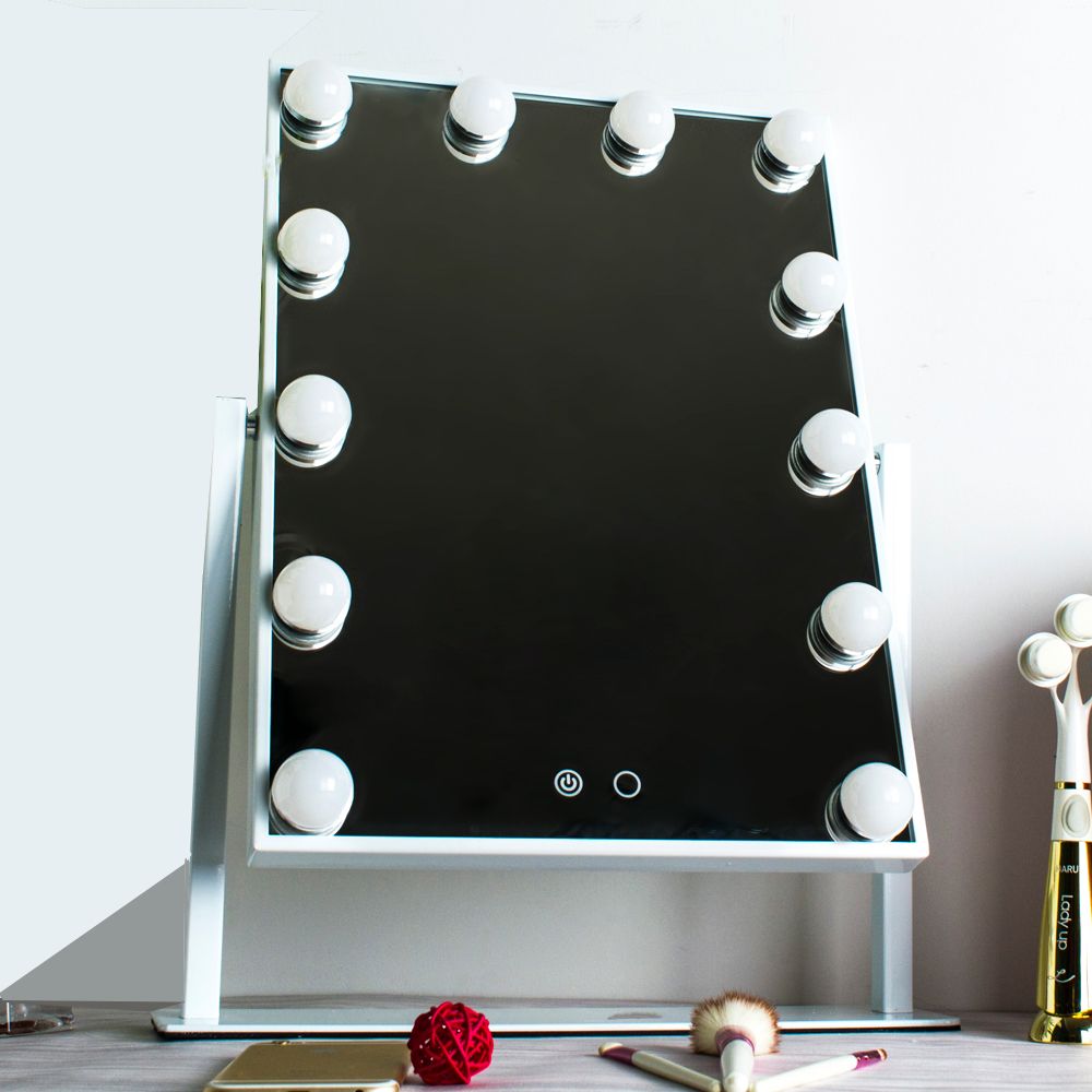 Acquista specchio il trucco di hollywood con luci in alluminio ... Specchi con luci per trucco