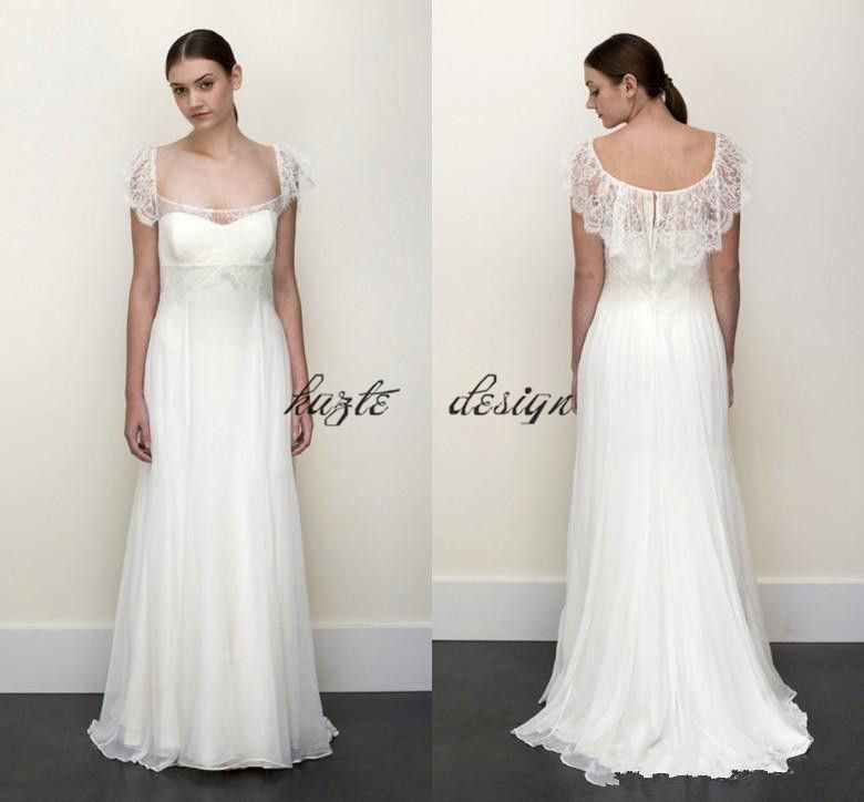 Elegant Empire  Waist Boho Wedding  Dresses  Floor Length 