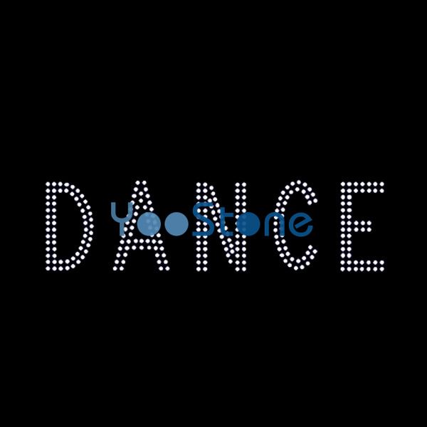 2019 dazzling word dance rhinestone heat transfer iron on hot fix word transfer