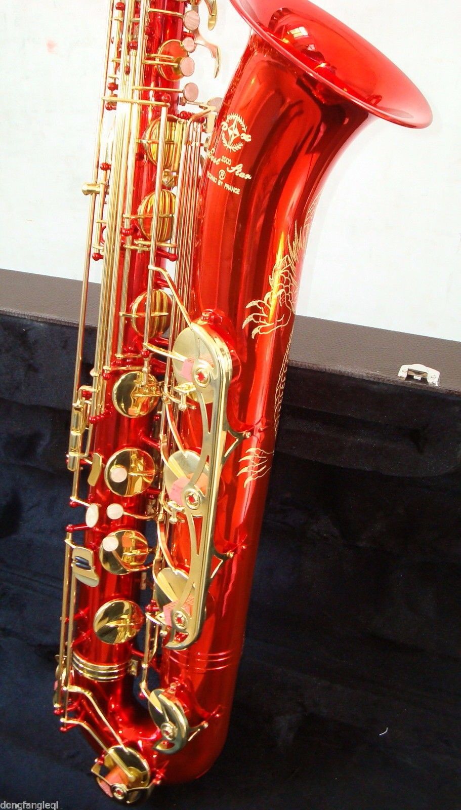 2019 New Baritone Saxophone Unique Red Surface Beautifully Carved