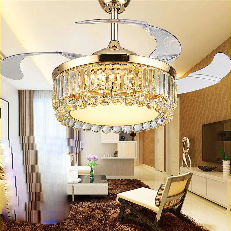 2019 Rmamaryled Clear Crystal Ceiling Fans Light 110 220v Fan 42 2019 Rmamaryled Clear Crystal Ceiling Fans Light 110 220v Fan 42 Inch 108cm Remote Control Temperature Free Shooping From Fried 534 61 Dhgate Com