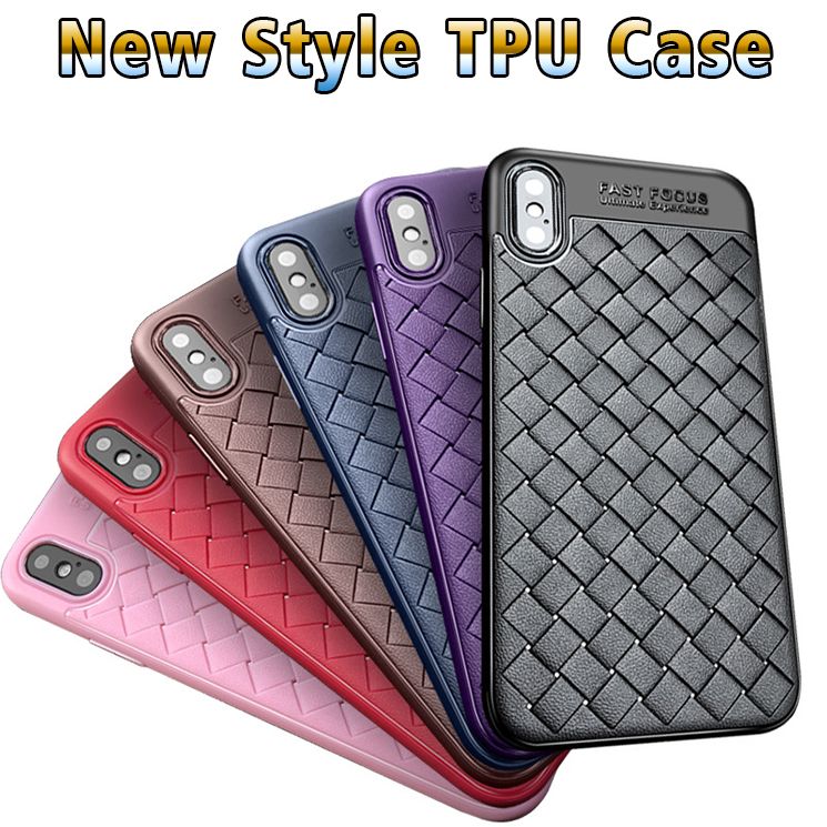 phone case for iphone 6 7 8 x fashion woven leather tpu soft shell