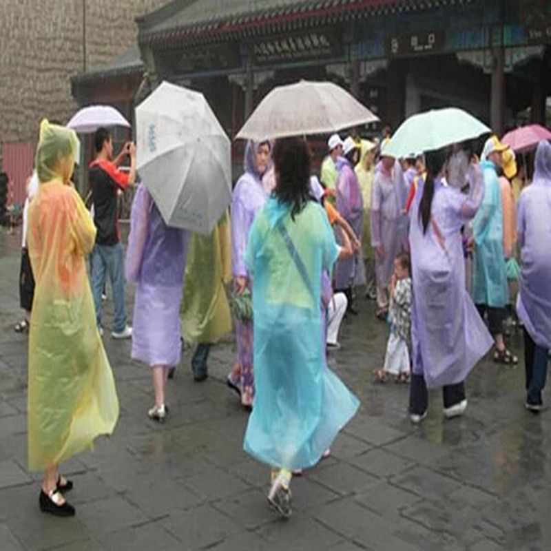 One Time PE Raincoat Fashion Hot Disposable Raincoats Poncho Rainwear