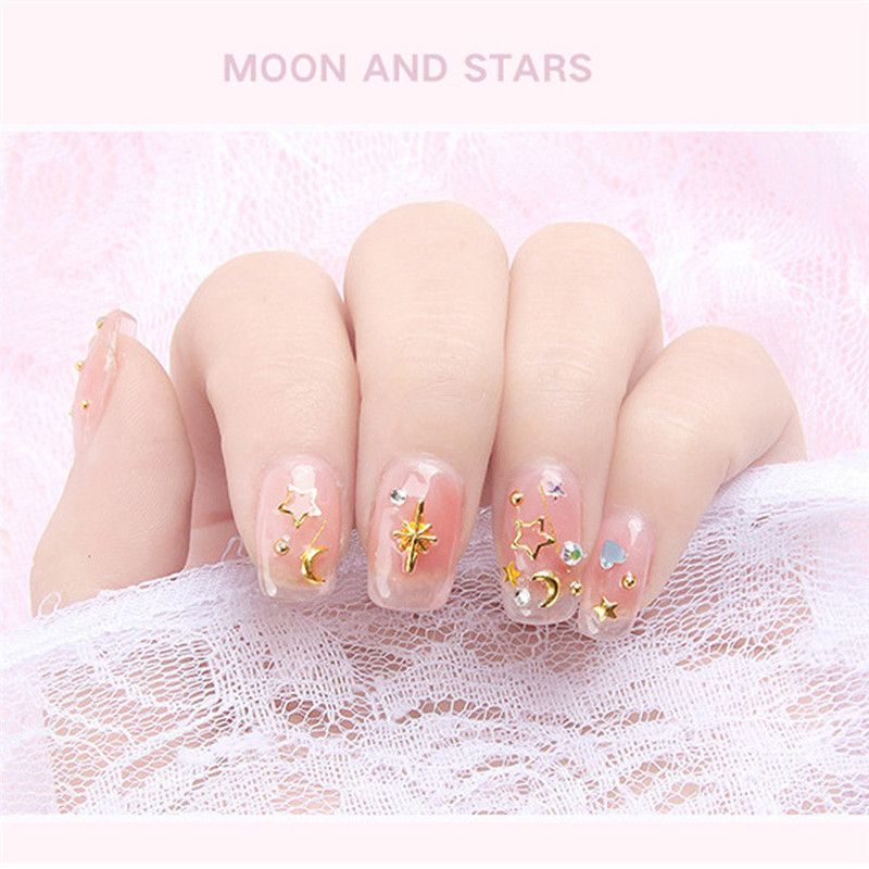 Metal Alloy Ocean Nail Ornament Art Studs Gold Charms Summer Sea