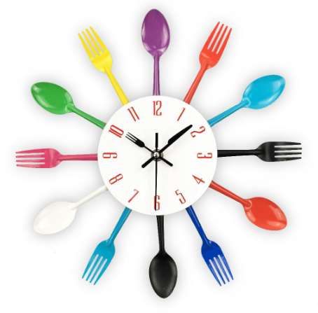 cutlery metal kitchen wall clock spoon fork creative quartz wall mounted clocks modern design decorative horloge murale hot sale blue wall clocks brass wall - Kitchen Wall Clocks cutlery metal kitchen wall clock spoon fork creative quartz wall mounted clocks modern design decorative horloge murale hot sale blue wall clocks brass wall - Kitchen Wall Clocks
