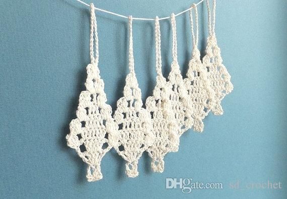 Fait Main Au Crochet Boules Suspendus Décorations Pendentif Arbre De Noël Ornements De Noël 1set De 10 Arbres