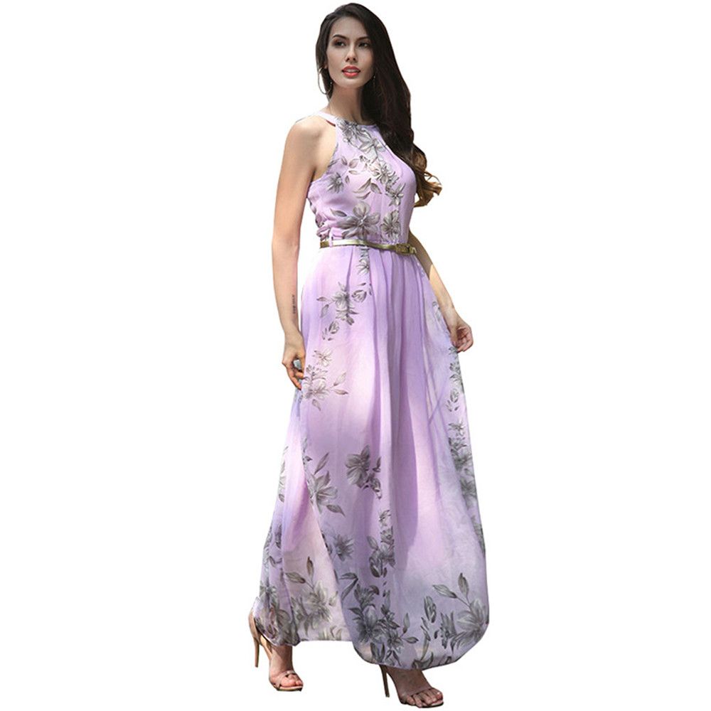 Lavender Chiffon Maxi Dress