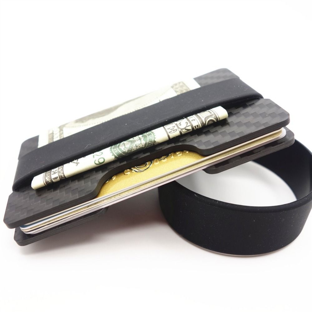 Carbon Fiber Credit Card Holder Slim RFID Blocking Band Wallets ...