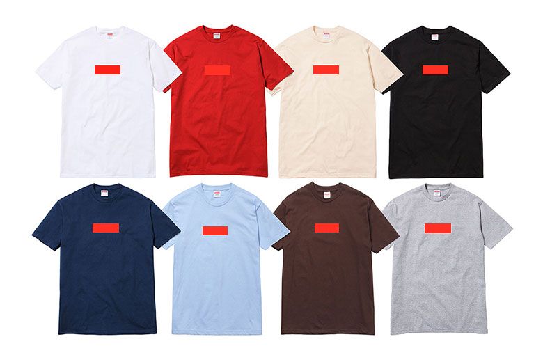 Box Logo Tee 20th Anniversary High Quality Summer Red Box Logo ...