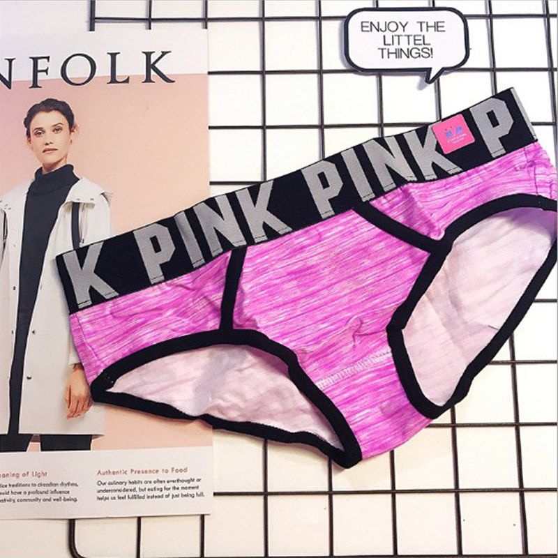 Pink Women Underwear Cotton Breathable Bottom Sexy Panties New Wide