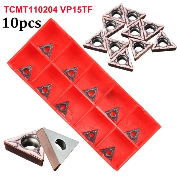 10pcs GBJ TCMT21.51 VP15TF TCMT110204 Carbide Turning Inserts for S08K//S10K STFCR11 Turning Bar Holder