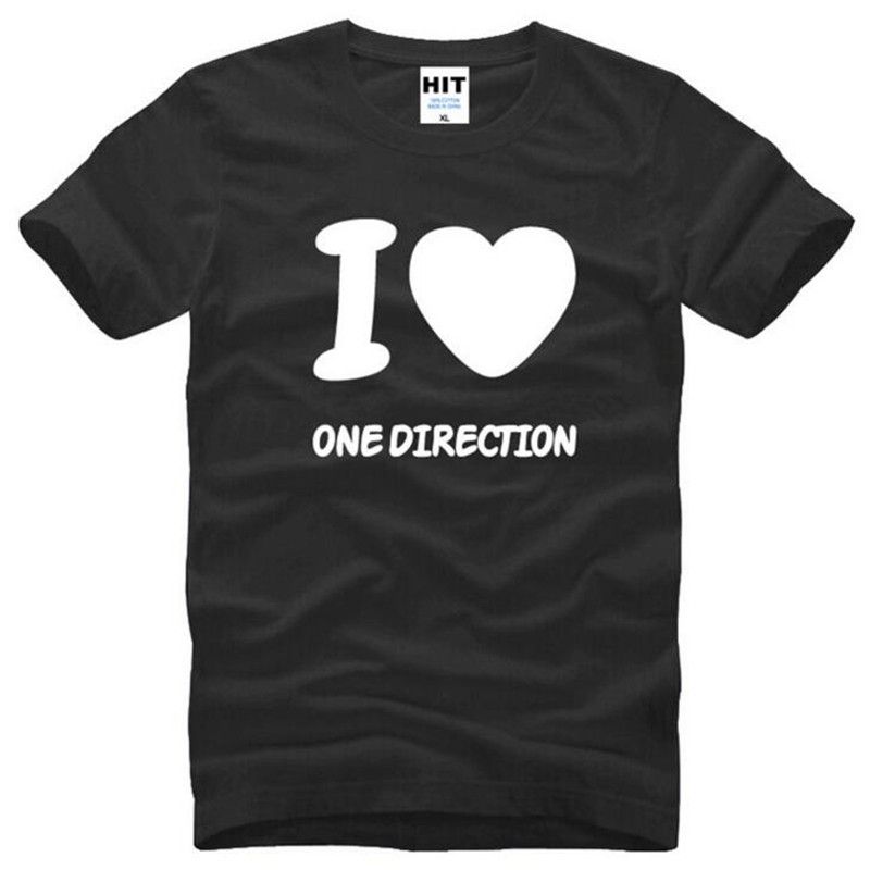 Masculina Fans ... Online Cotton Neck 1D Short Of Male  Shirt Shirts Mens Camisetas T  O New T Fashion Sleeve Tee Direction I One Shirt Love T Tshirt Men