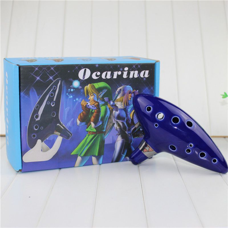 2021 Blue 12 Holes Ocarina Kiln Fired Ceramic Alto C Legend Of Zelda