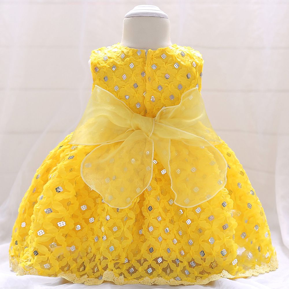 newborn yellow dress